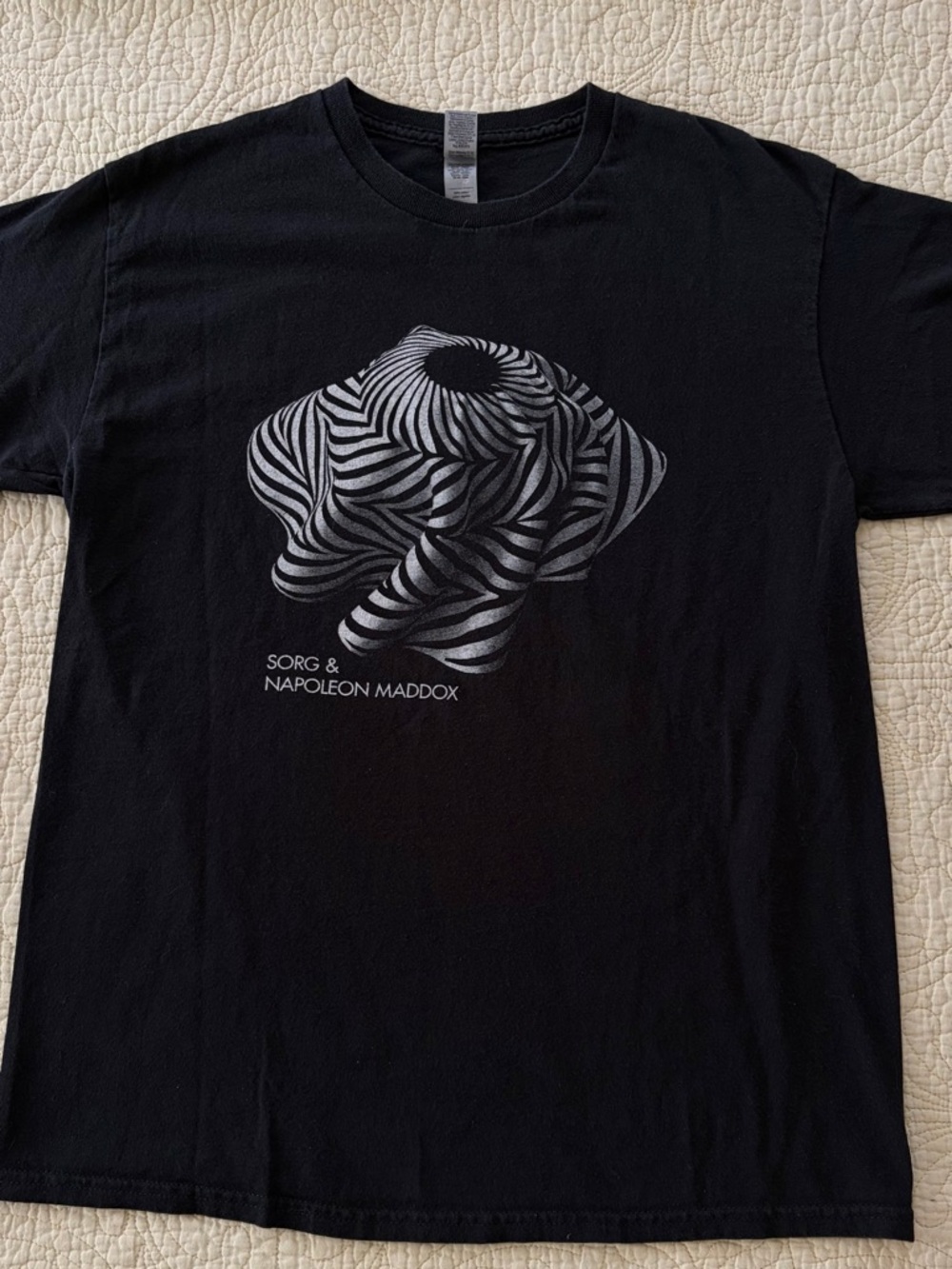 Sorg & Napoleon Maddox Black Short-Sleeve Tee with Black & White Op-Art Design
